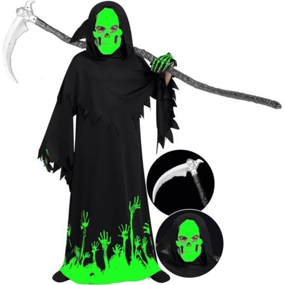 Glow in the Dark Grim Reaper Costume for Boys